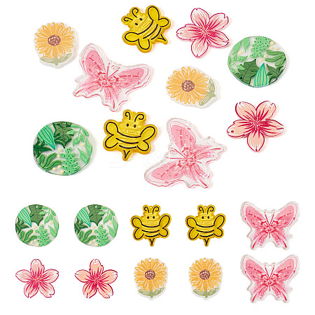 10Pcs 5 Style Transparent Acrylic Pendants TACR-TA0001-32-1