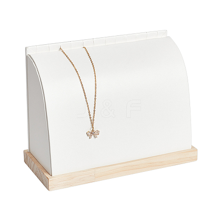 PU Imitation Leather Necklace Stands NDIS-WH0006-19A-1