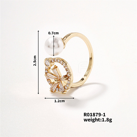 Chic Geometric Brass Open Cuff Ring MJ6882-2-1
