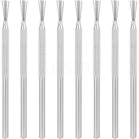 8Pcs Stainless Steel Clay Pottery Sculpture Feather Wire Texture Tool DIY-UN0003-25-1