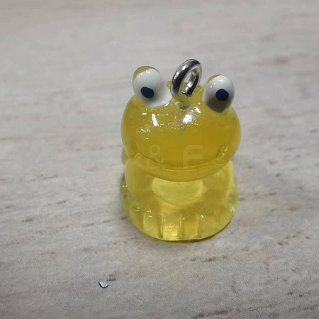 Luminous Translucent Resin Pendants RESI-WH0029-50P-08-1