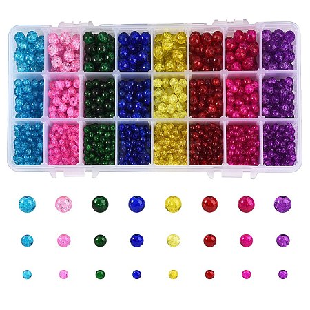 1920~2480Pcs 3 Style Spray Painted Crackle Glass Beads CCG-CJ0001-05-1