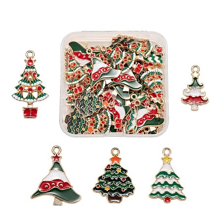 50Pcs 5 Style Alloy Enamel Pendants ENAM-LS0001-46-RS-1