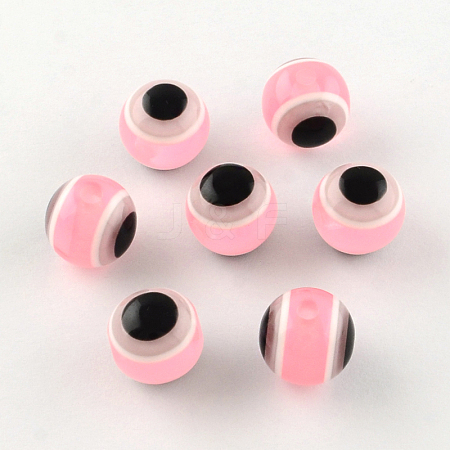 Round Evil Eye Resin Beads RESI-R159-6mm-11-1