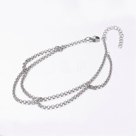 304 Stainless Steel Anklets AJEW-AN00208-1