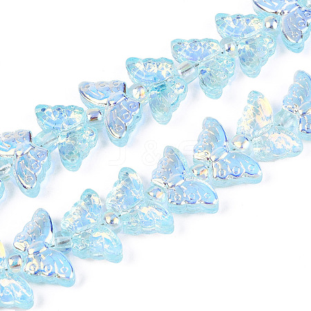 Transparency Electroplate Glass Beads Strands GLAA-T023-39A-06-1