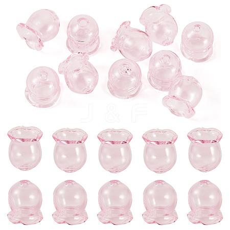 10Pcs Glass Bead Caps for Wind Chimes Making GLAA-BY0001-05E-1