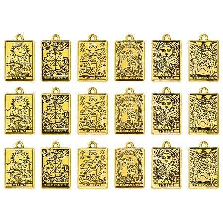 18Pcs 6 Styles Zinc Tibetan Style Alloy Pendants FIND-YW0004-70A-1