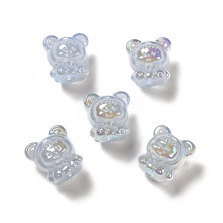 UV Plating Rainbow Iridescent Acrylic Beads LS-PACR-M002-01C-1