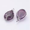 Natural Amethyst Pendants G-P269-05-P-2