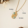 304 Stainless Steel & Synthetic Turquoise Pendant Necklaces for Women WGA2F7A-02-1