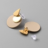 Double Flat Round Alloy Dangle Stud Earrings with 925 Sterling Silver Pins for Women EJEW-WH0011-36A-2