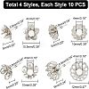 30Pcs 3 Style 304 Stainless Steel Stud Earring Findings STAS-UN0031-93-5