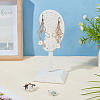 Ear Shaped Line & Wood Earrings Display Stands ODIS-WH0061-66-4