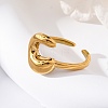 304 Stainless Steel Open Cuff Rings for Women RJEW-M060-01G-03-3