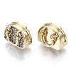 Brass Micro Pave Cubic Clear Zirconia Charms KK-N232-127-NF-3