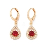 Brass Micro Pave Cubic Zirconia Leverback Earrings EJEW-K300-04G-4