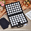 70-Slot Rectangle Aluminium Alloy Covered with Velvet Jewelry Organizer Handled Display Cases CON-WH0089-193B-4