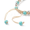 Synthetic Turquoise(Dyed) Tortoise & Brass Round Braided Bead Bracelet BJEW-TA00189-01-5