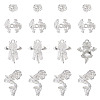 20Pcs 4 Styles Alloy Bead Caps & Pendant Cabochons Settings FIND-TA0010-07-1