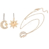 Brass with Crystal Rhinestone Earrings & Necklaces WG06C1A-09-1