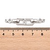 Brass Micro Pave Clear Cubic Zirconia Fold Over Clasps KK-U059-66P-2