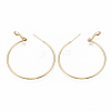 Brass Hoop Earrings EJEW-T007-01G-NF-2