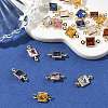 SHEGRACE Brass Pave Cubic Zirconia Square Connector Charms XGRQ2O980-440G-4