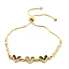 Brass Micro Pave Cubic Zirconia Slider Bracelets BJEW-S163-01B-G-4
