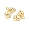 Brass Micro Pave Clear Cubic Zirconia Pendants KK-G544-03G-01-2