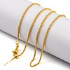 1.5mm Rack Plating Brass Wheat Chain Adjustable Slider Necklaces for Women Men MAK-L044-36G-1