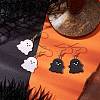 2 Pairs Ghost Alloy Enamel Dangle Earrings Set EJEW-JE06094-2