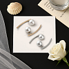 4 Pairs 2 Colors Iron Round Stud Earrings EJEW-HY0001-57-3