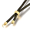 Braided Cotton Cord Slider Bracelet Making MAK-R001-01G-11-3