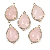 Natural Rose Quartz Faceted Teardrop Links G-B126-03G-01-1