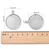 Tibetan Style Alloy Flat Round Pendant Cabochon Settings X-TIBEP-M022-15AS-3