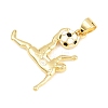 Football Brass Micro Pave Cubic Zirconia Pendants KK-A297-09H-G-2