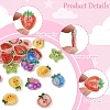 20Pcs 10 Styles Cherry/Pear/Lemon/Grape/Blueberry/Peach/Apple/Watermelon/Fruit Transparent Epoxy Resin Decoden Cabochons RESI-FS0001-93-2