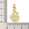 Rack Plating Brass Pave Cubic Zirconia European Dangle Charms KK-K349-23-4