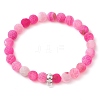 Natural Weathered Agate Beads Stretch Bracelets for Women BJEW-JB11412-01-2