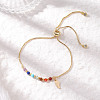Chakra Brass Box Chain Slider Bracelets BJEW-JB12602-02-2