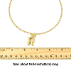 304 Stainless Steel Clear Cubic Zirconia Heart & Letter Pendant Curb Chain Necklaces for Women NJEW-FS00012-27A-3