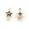 Golden Tone Brass Micro Pave Cubic Zirconia Charms ZIRC-L075-13A-G-2
