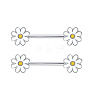 316L Surgical Stainless Steel Enamel Flower Nipple Rings WG12885-08-1