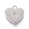 Brass Micro Pave Clear Cubic Zirconia Charms KK-F807-15-3