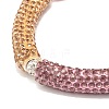 Bling Polymer Clay Rhinestone Curved Tube Beads Stretch Bracelet for Women BJEW-JB07490-05-5