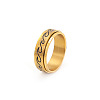Wave Pattern 304 Stainless Steel Rotating Finger Rings Rotating Cuff Rings WG71EDB-03-1