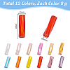 12 Colors Glass Twist Bugle Beads SEED-PH0002-17B-2