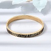 304 Stainless Steel Black Enamel Animal Skin Print Hinged Cuff Bangles for Women SA-CBAC920-02G-1