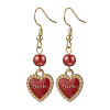 Alloy Enamel Heart Dangle Earrings EJEW-JE06272-02-4